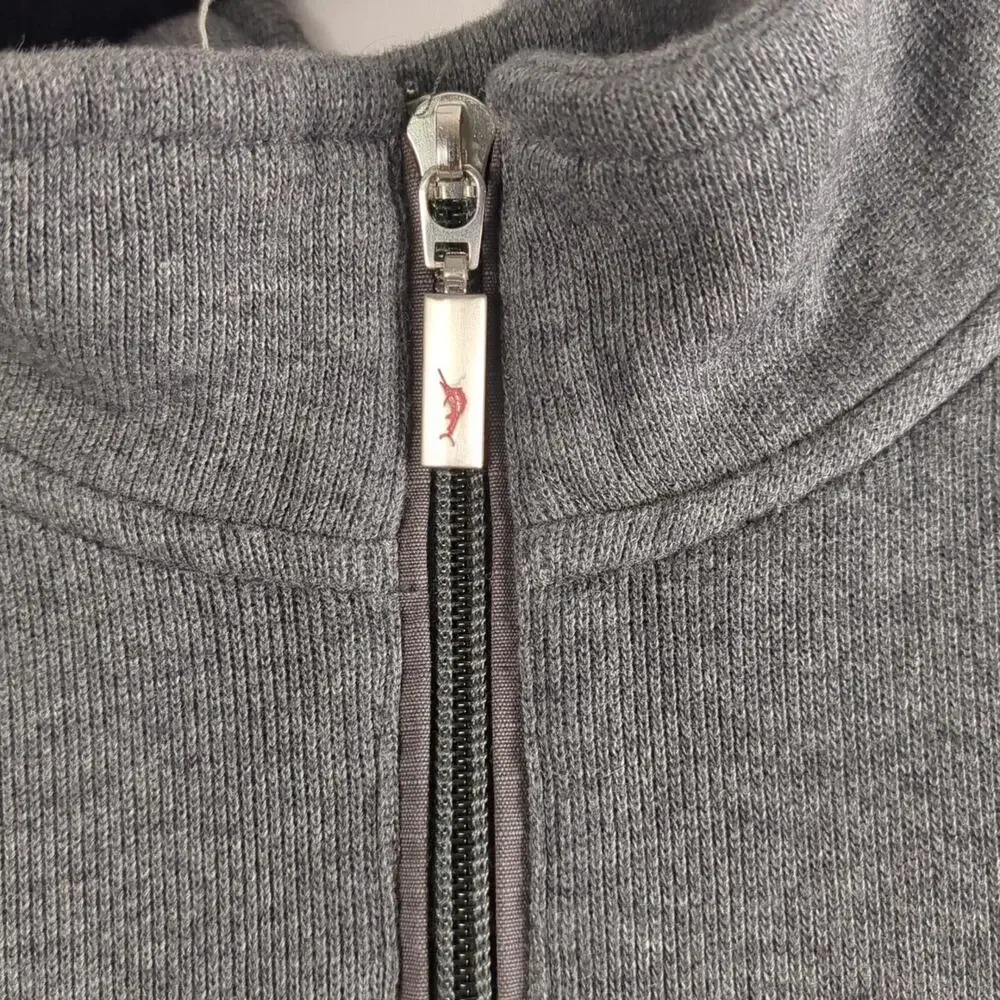 Tommy Bahama Half-Zip Charcoal Heather Antigua Cove Mens X-Large Relax Pullover - Picture 7 of 15